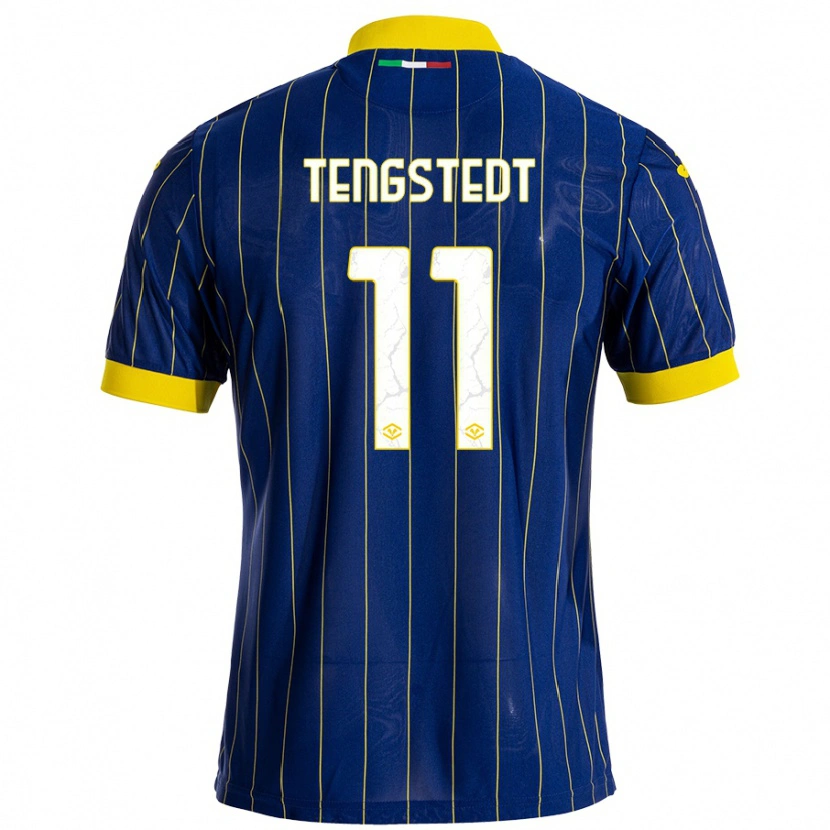 Danxen Hombre Camiseta Casper Tengstedt #11 Azul Amarillo 1ª Equipación 2024/25 La Camisa México