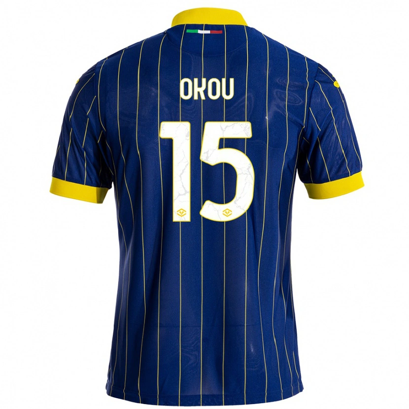 Danxen Hombre Camiseta Yllan Okou #15 Azul Amarillo 1ª Equipación 2024/25 La Camisa México