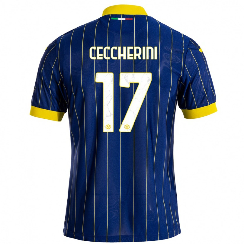 Danxen Hombre Camiseta Federico Ceccherini #17 Azul Amarillo 1ª Equipación 2024/25 La Camisa México