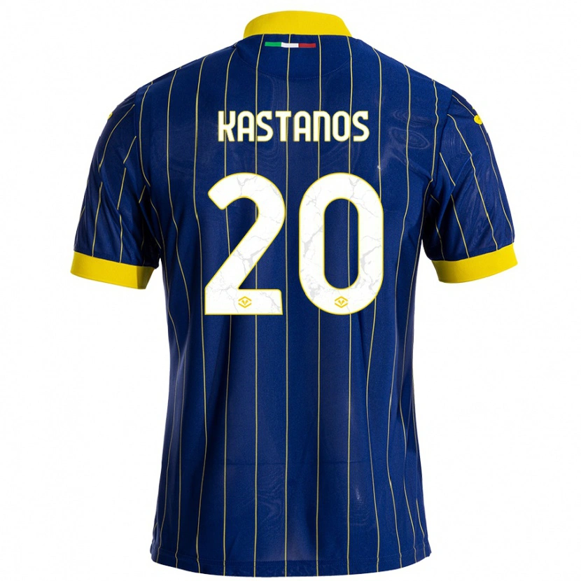 Danxen Hombre Camiseta Grigoris Kastanos #20 Azul Amarillo 1ª Equipación 2024/25 La Camisa México