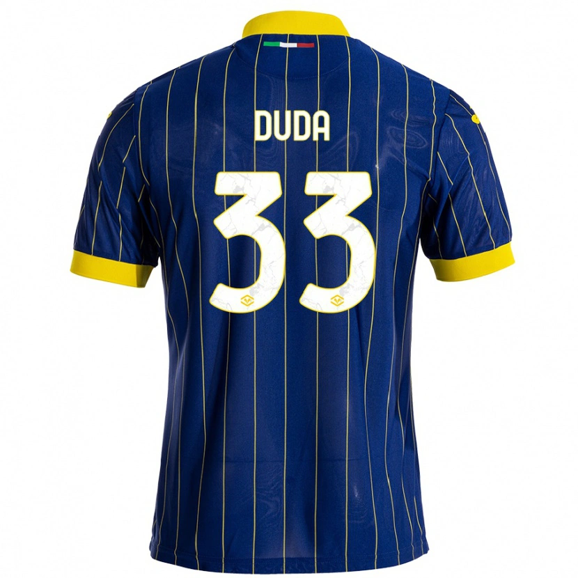 Danxen Hombre Camiseta Ondrej Duda #33 Azul Amarillo 1ª Equipación 2024/25 La Camisa México