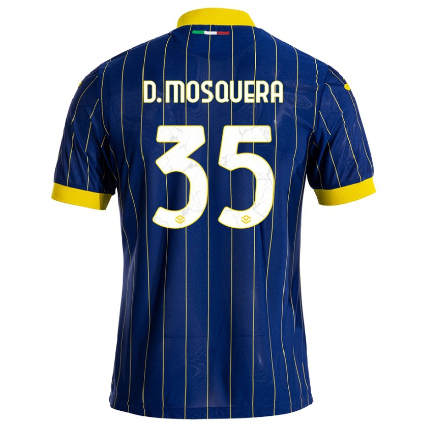 Danxen Hombre Camiseta Daniel Mosquera #35 Azul Amarillo 1ª Equipación 2024/25 La Camisa México
