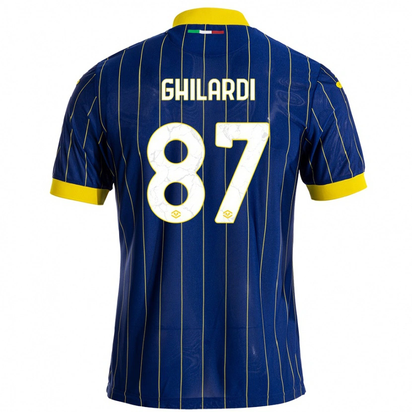 Danxen Hombre Camiseta Daniele Ghilardi #87 Azul Amarillo 1ª Equipación 2024/25 La Camisa México
