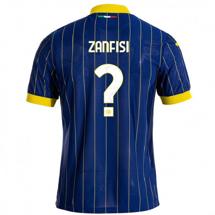 Danxen Hombre Camiseta Riccardo Zanfisi #0 Azul Amarillo 1ª Equipación 2024/25 La Camisa México