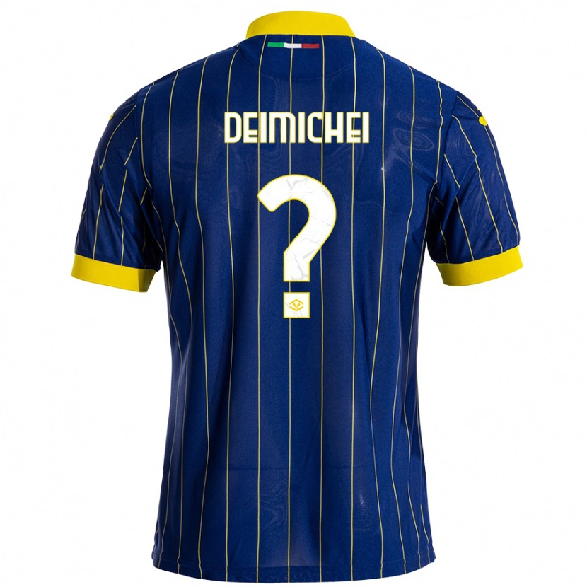 Danxen Hombre Camiseta Raffaele Deimichei #0 Azul Amarillo 1ª Equipación 2024/25 La Camisa México