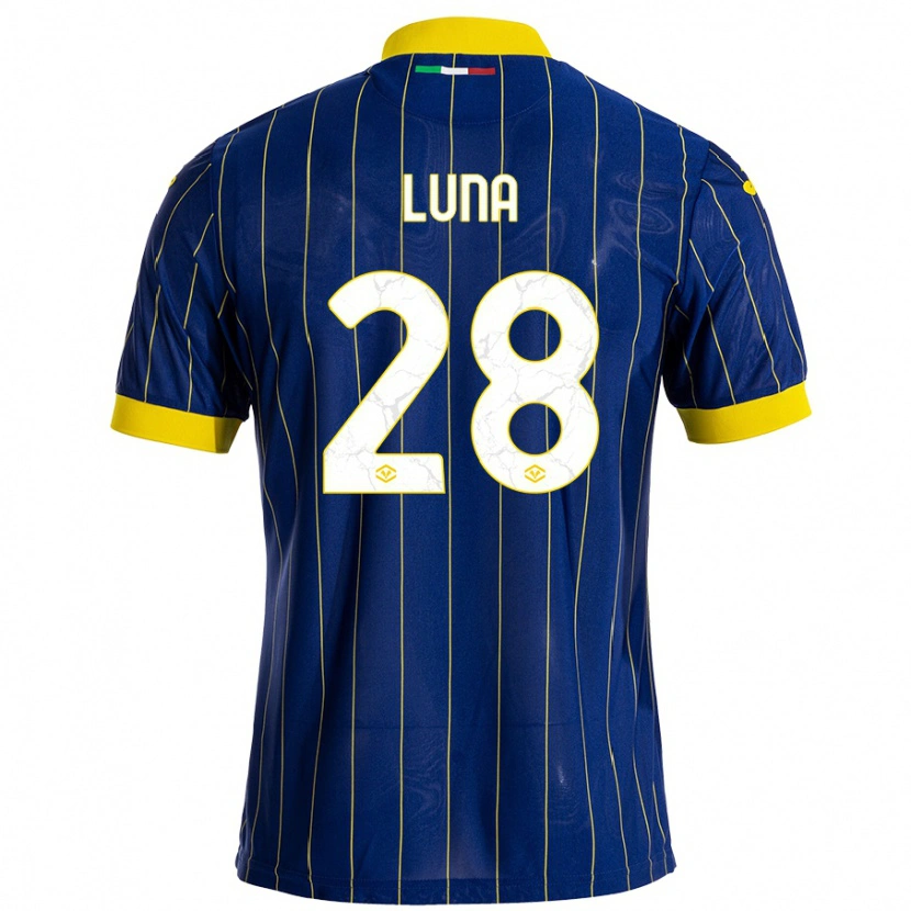 Danxen Hombre Camiseta Agustín Luna #28 Azul Amarillo 1ª Equipación 2024/25 La Camisa México