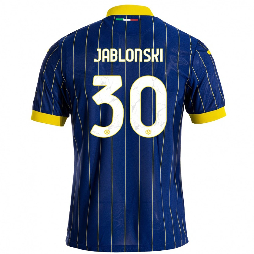 Danxen Hombre Camiseta Darvin Jablonski #30 Azul Amarillo 1ª Equipación 2024/25 La Camisa México