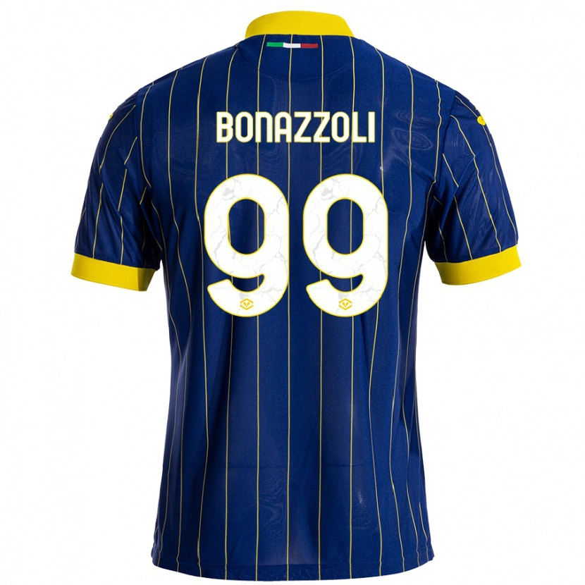 Danxen Hombre Camiseta Federico Bonazzoli #99 Azul Amarillo 1ª Equipación 2024/25 La Camisa México
