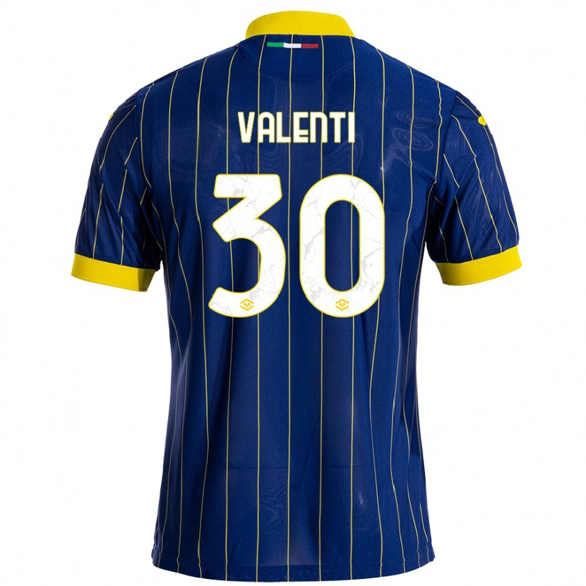 Danxen Hombre Camiseta Francesco Valenti #30 Azul Amarillo 1ª Equipación 2024/25 La Camisa México