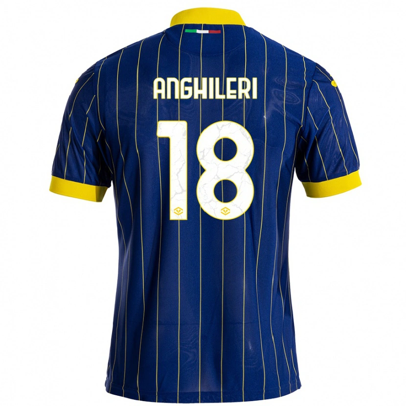 Danxen Hombre Camiseta Federica Anghileri #18 Azul Amarillo 1ª Equipación 2024/25 La Camisa México