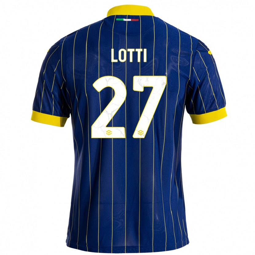 Danxen Hombre Camiseta Irene Lotti #27 Azul Amarillo 1ª Equipación 2024/25 La Camisa México