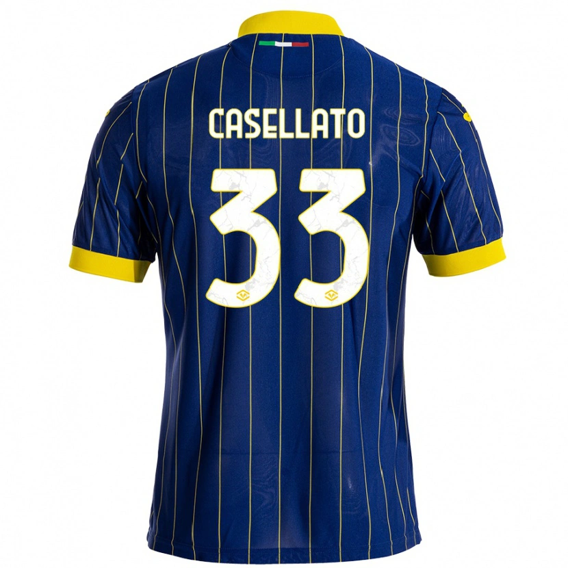 Danxen Hombre Camiseta Elisa Casellato #33 Azul Amarillo 1ª Equipación 2024/25 La Camisa México