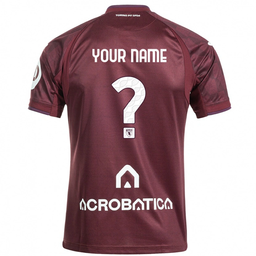 Danxen Hombre Camiseta Su Nombre #0 Granate Blanco 1ª Equipación 2024/25 La Camisa México