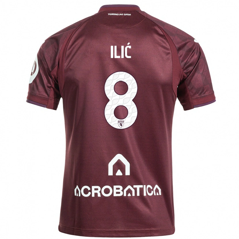 Danxen Hombre Camiseta Ivan Ilić #8 Granate Blanco 1ª Equipación 2024/25 La Camisa México