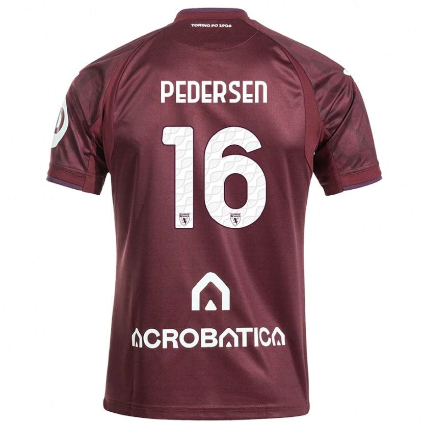 Danxen Hombre Camiseta Marcus Pedersen #16 Granate Blanco 1ª Equipación 2024/25 La Camisa México