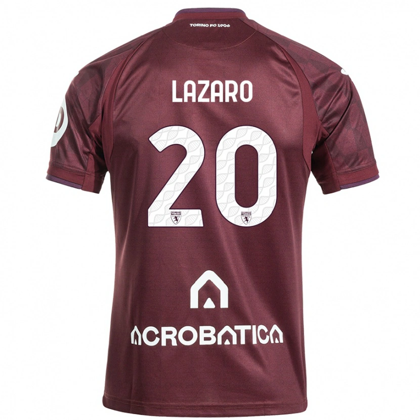 Danxen Hombre Camiseta Valentino Lazaro #20 Granate Blanco 1ª Equipación 2024/25 La Camisa México
