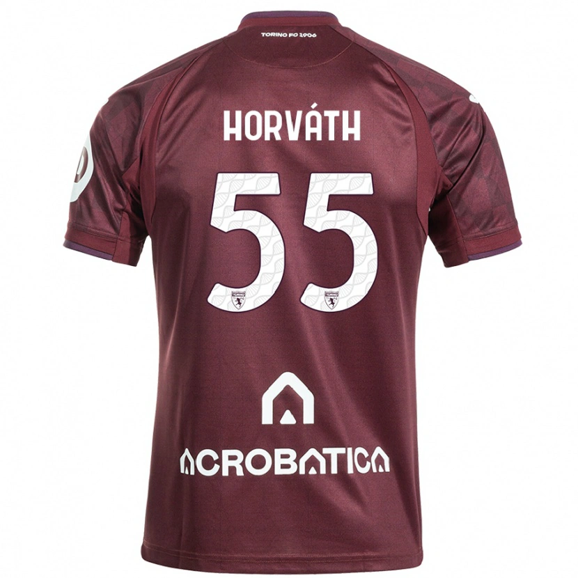 Danxen Hombre Camiseta Krisztofer Horváth #55 Granate Blanco 1ª Equipación 2024/25 La Camisa México