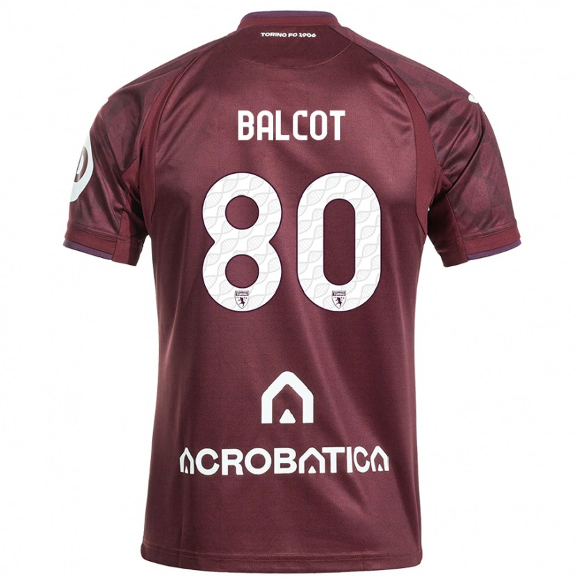 Danxen Hombre Camiseta Côme Bianay Balcot #80 Granate Blanco 1ª Equipación 2024/25 La Camisa México