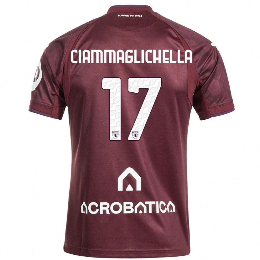 Danxen Hombre Camiseta Aaron Ciammaglichella #17 Granate Blanco 1ª Equipación 2024/25 La Camisa México