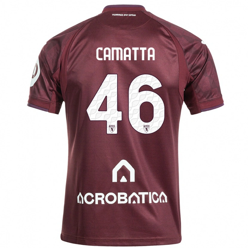 Danxen Hombre Camiseta Alessandro Camatta #46 Granate Blanco 1ª Equipación 2024/25 La Camisa México