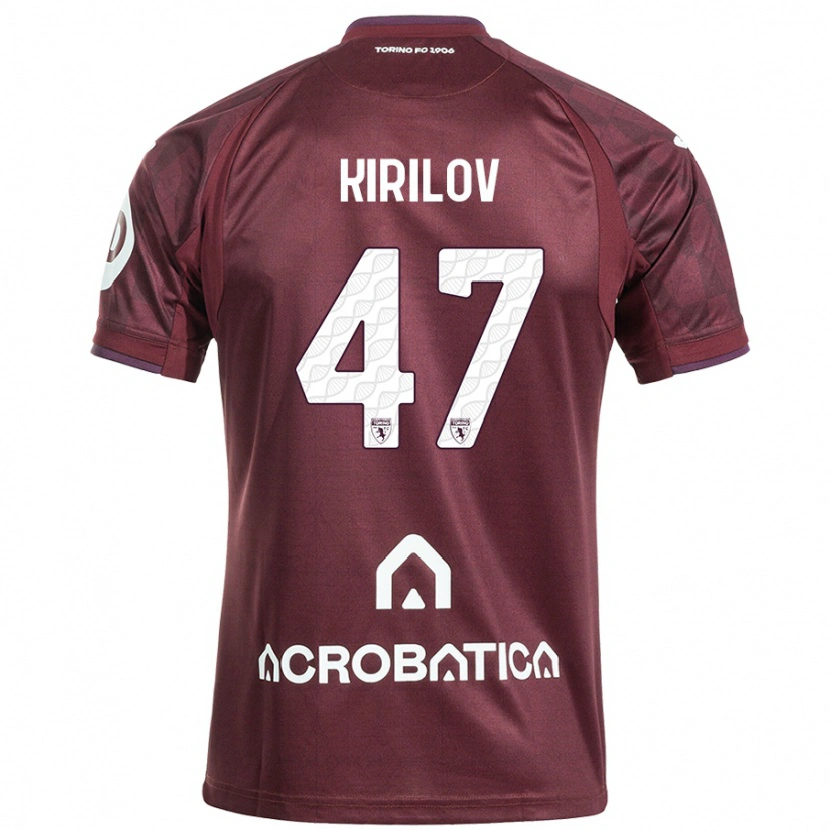 Danxen Hombre Camiseta Martin Kirilov #47 Granate Blanco 1ª Equipación 2024/25 La Camisa México