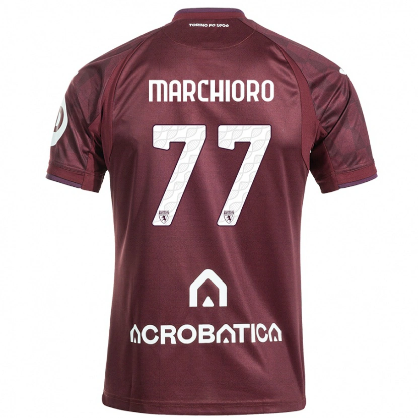 Danxen Hombre Camiseta Raffaele Marchioro #77 Granate Blanco 1ª Equipación 2024/25 La Camisa México