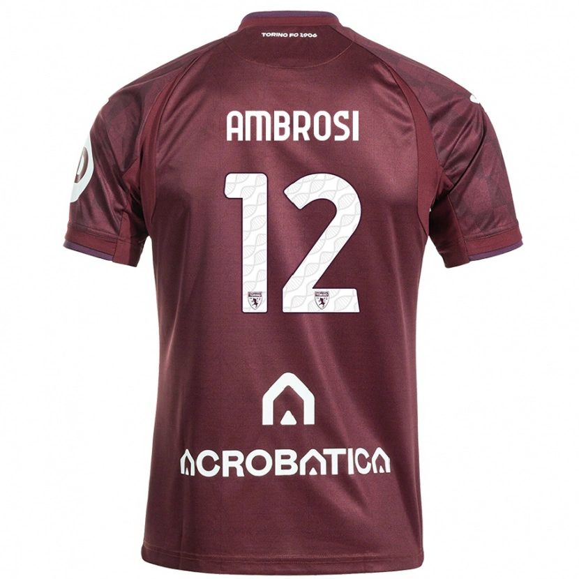Danxen Hombre Camiseta Martina Ambrosi #12 Granate Blanco 1ª Equipación 2024/25 La Camisa México