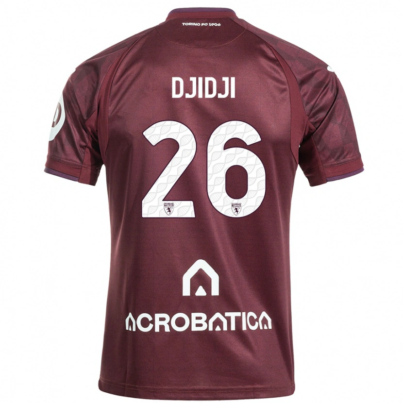 Danxen Hombre Camiseta Koffi Djidji #26 Granate Blanco 1ª Equipación 2024/25 La Camisa México