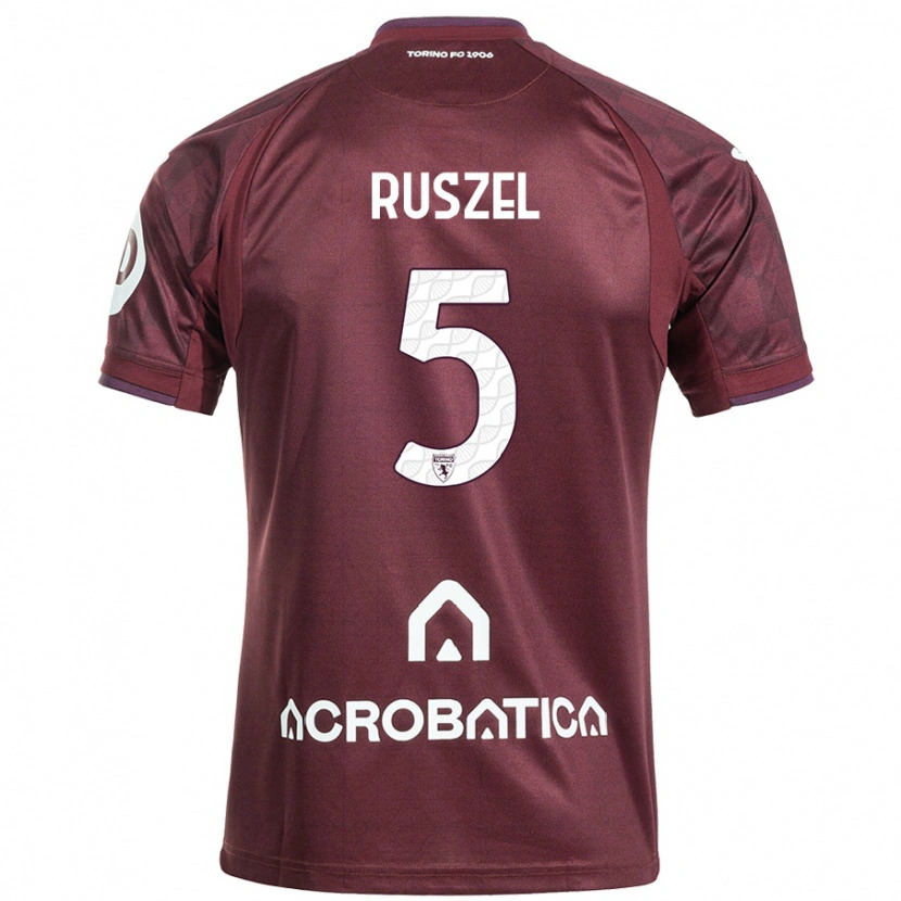 Danxen Hombre Camiseta Marcel Ruszel #5 Granate Blanco 1ª Equipación 2024/25 La Camisa México