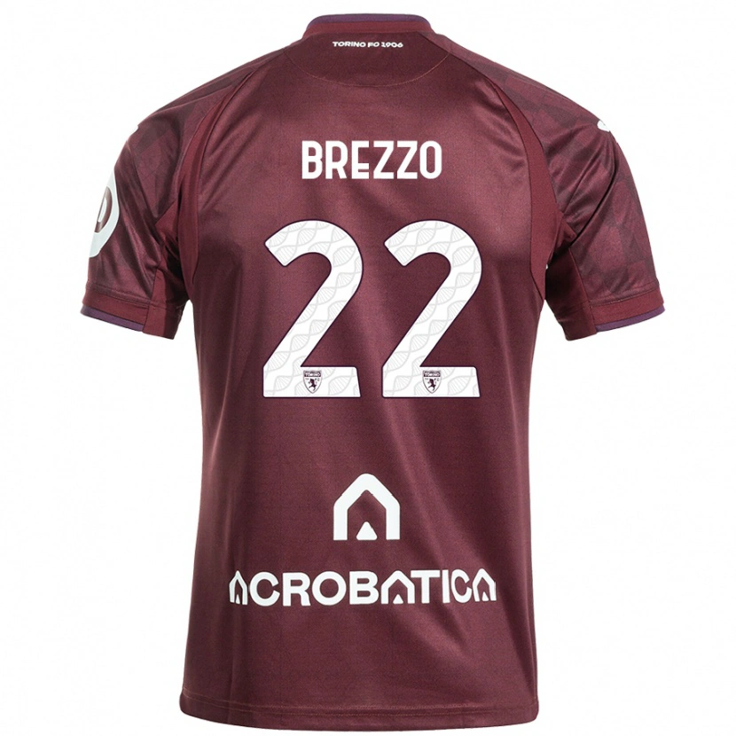 Danxen Hombre Camiseta Matteo Brezzo #22 Granate Blanco 1ª Equipación 2024/25 La Camisa México