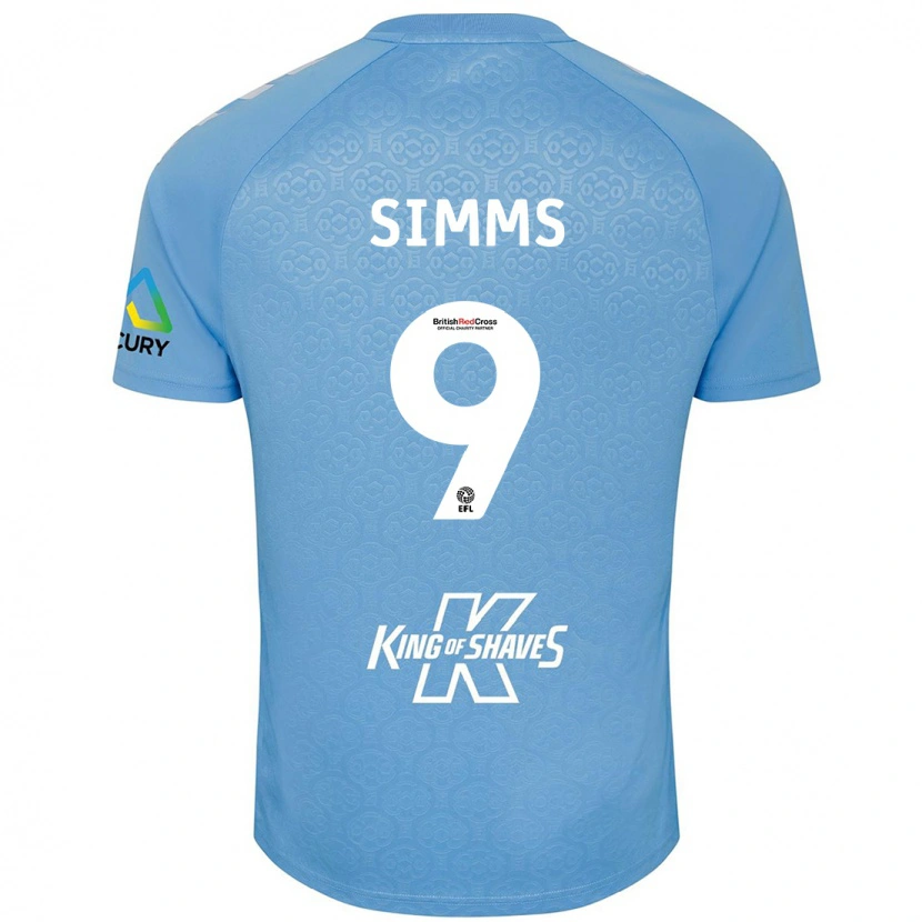 Danxen Hombre Camiseta Ellis Simms #9 Azul Blanco 1ª Equipación 2024/25 La Camisa México