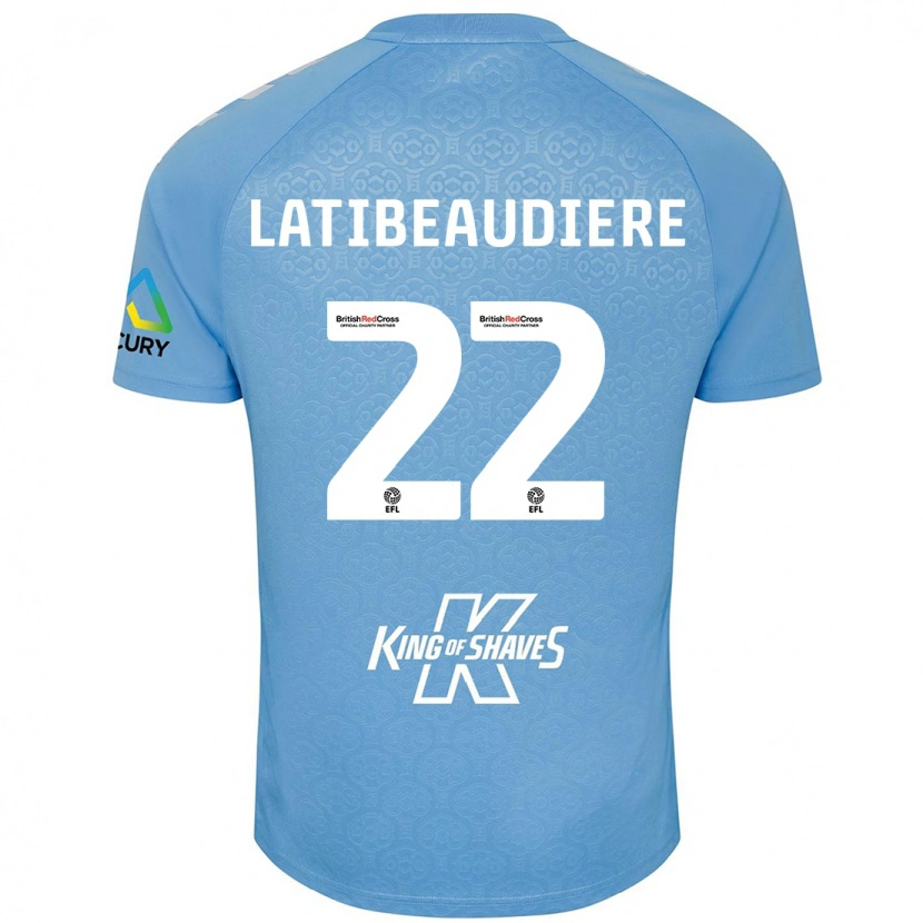 Danxen Hombre Camiseta Joel Latibeaudiere #22 Azul Blanco 1ª Equipación 2024/25 La Camisa México