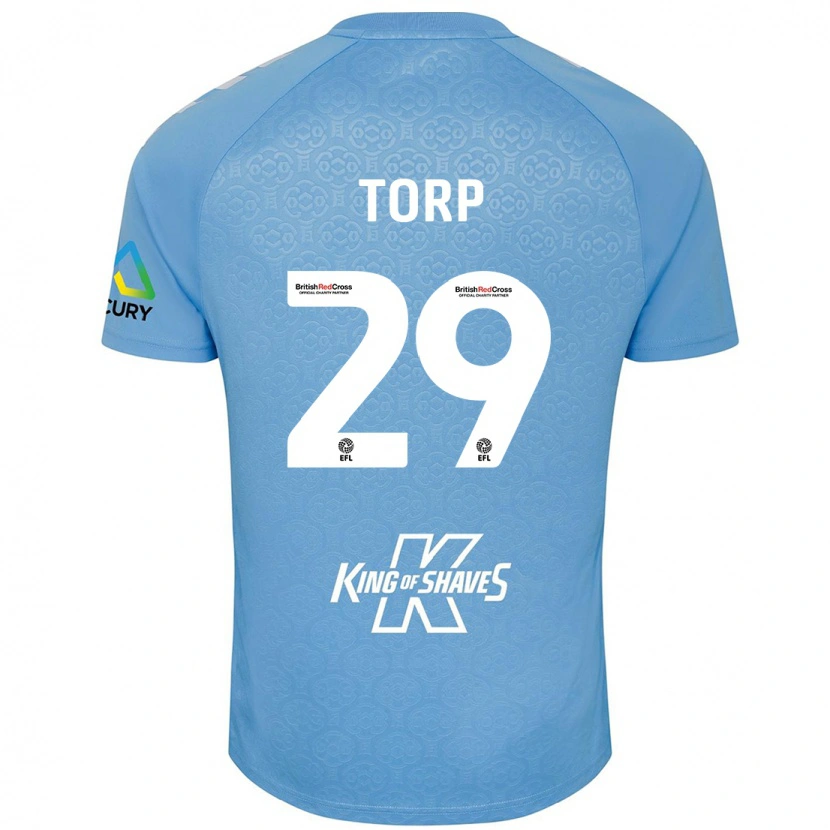 Danxen Hombre Camiseta Victor Torp #29 Azul Blanco 1ª Equipación 2024/25 La Camisa México