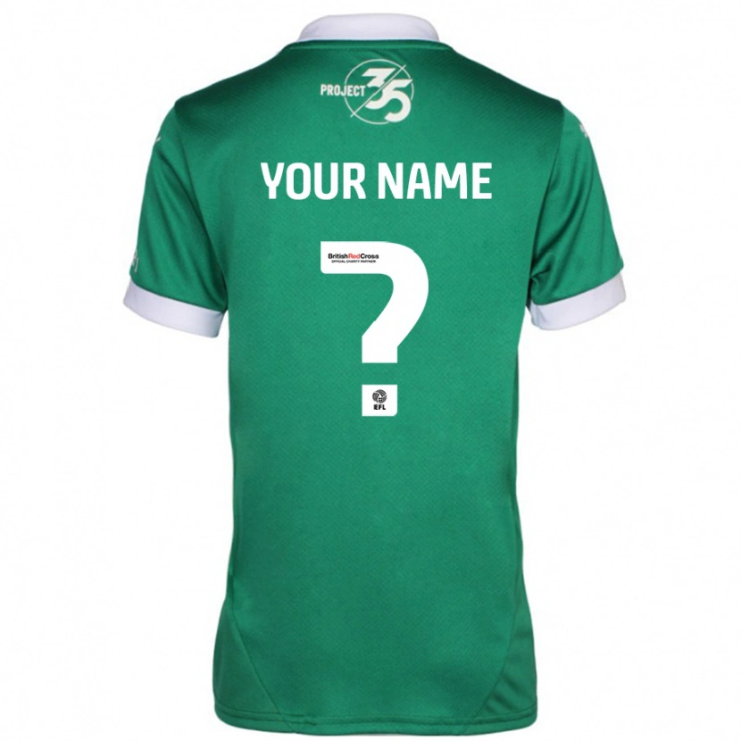 Danxen Hombre Camiseta Su Nombre #0 Verde Blanco 1ª Equipación 2024/25 La Camisa México