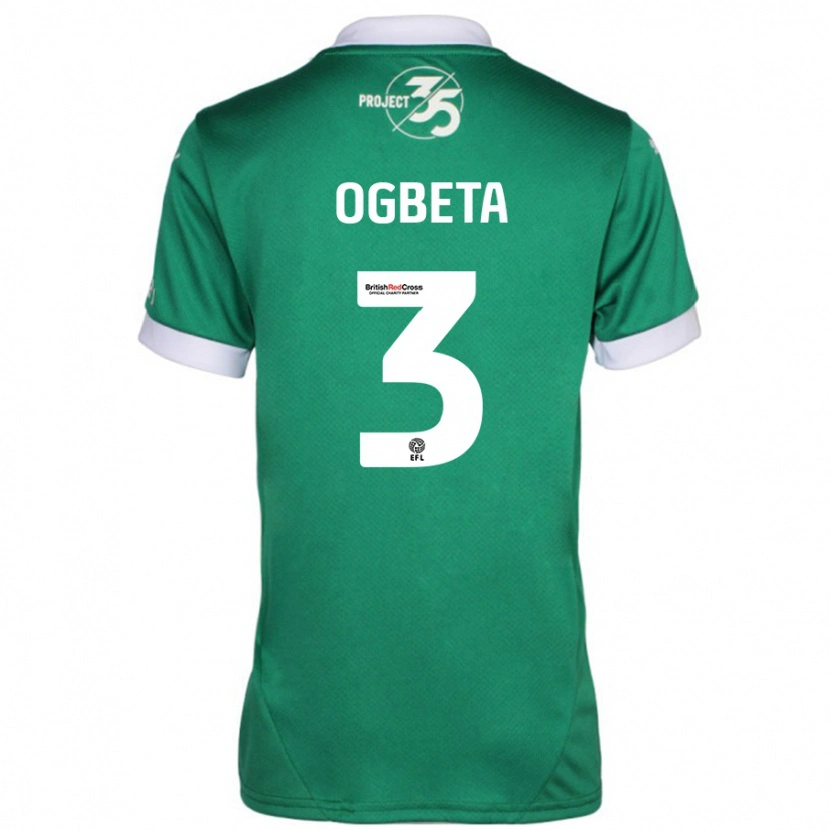 Danxen Hombre Camiseta Nathanael Ogbeta #3 Verde Blanco 1ª Equipación 2024/25 La Camisa México