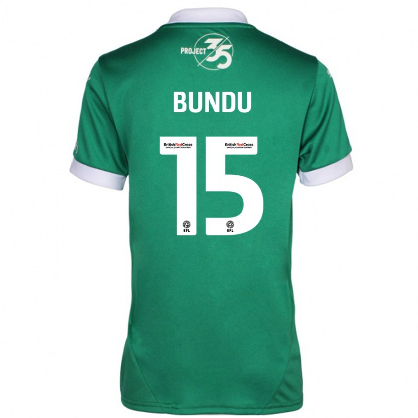 Danxen Hombre Camiseta Mustapha Bundu #15 Verde Blanco 1ª Equipación 2024/25 La Camisa México