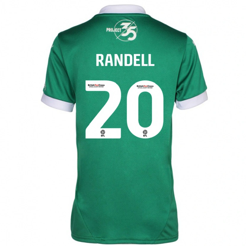 Danxen Hombre Camiseta Adam Randell #20 Verde Blanco 1ª Equipación 2024/25 La Camisa México