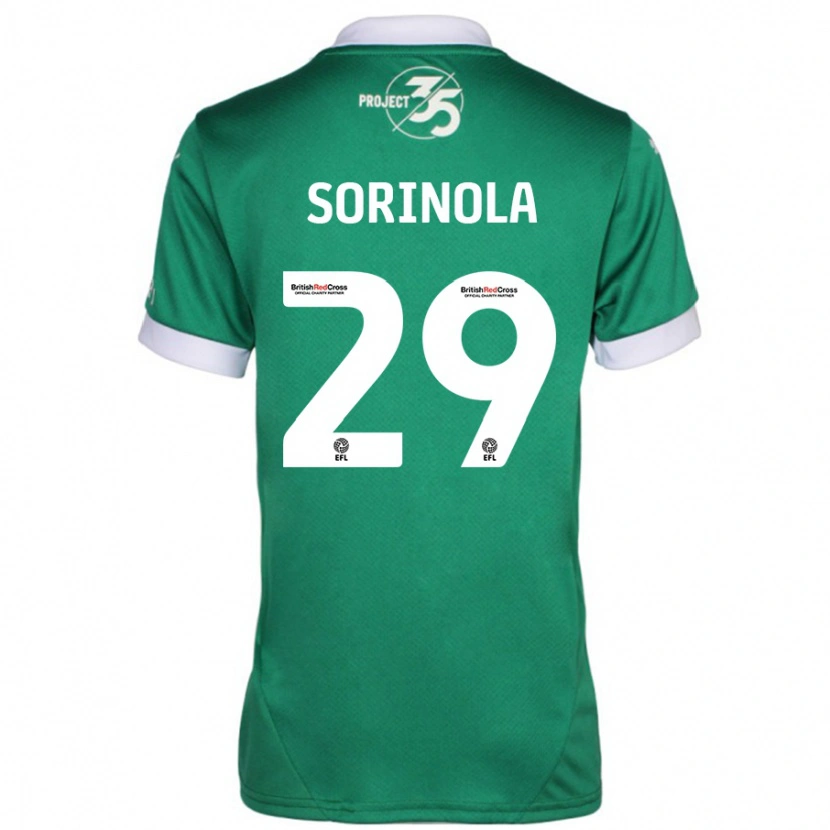 Danxen Hombre Camiseta Matthew Sorinola #29 Verde Blanco 1ª Equipación 2024/25 La Camisa México