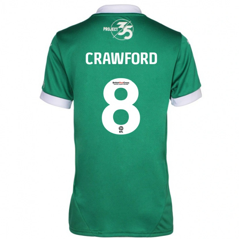 Danxen Hombre Camiseta Imy Crawford #8 Verde Blanco 1ª Equipación 2024/25 La Camisa México
