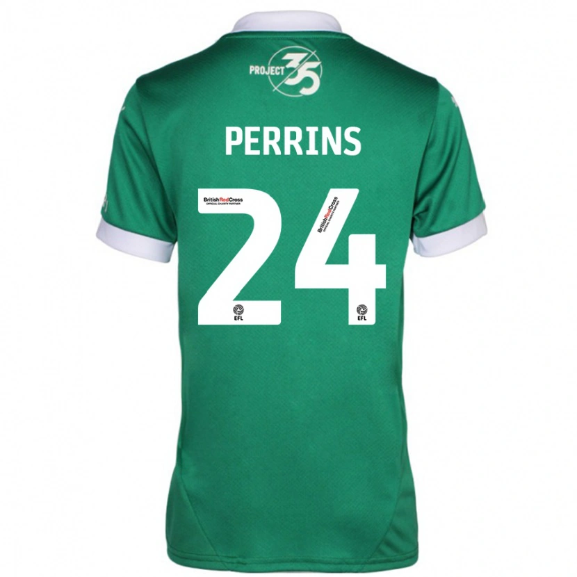 Danxen Hombre Camiseta Grace Perrins #24 Verde Blanco 1ª Equipación 2024/25 La Camisa México