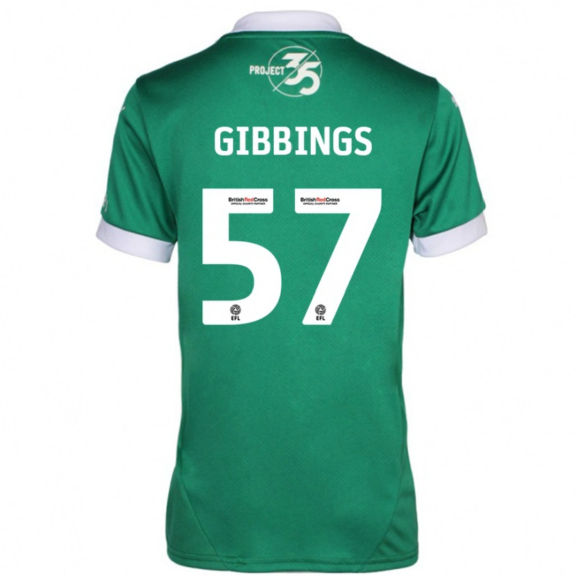Danxen Hombre Camiseta Cole Gibbings #57 Verde Blanco 1ª Equipación 2024/25 La Camisa México