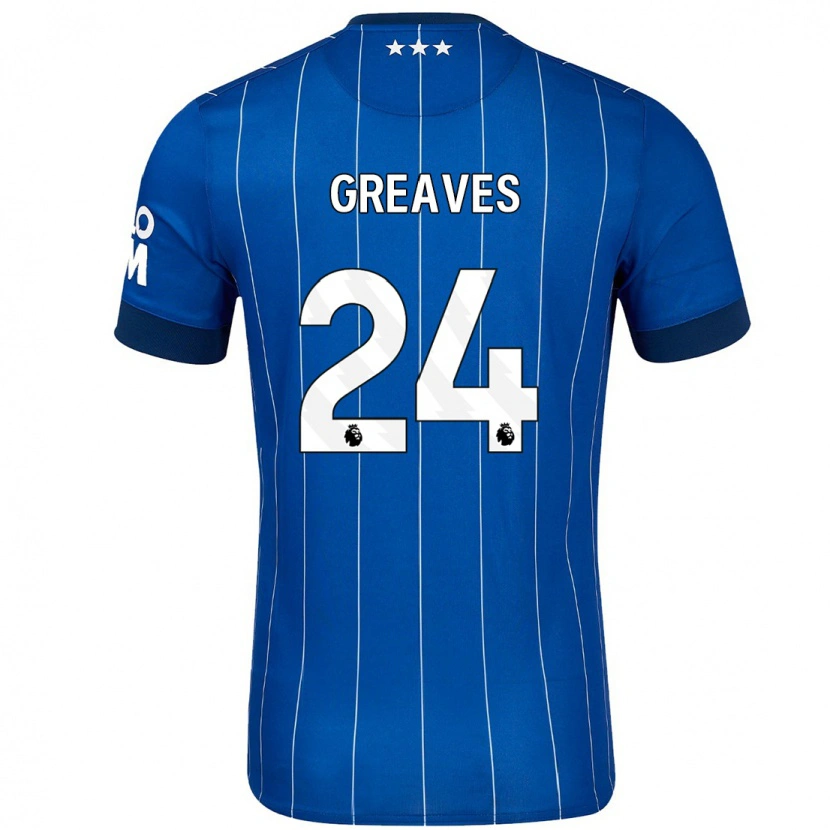 Danxen Hombre Camiseta Jacob Greaves #24 Azul Marino 1ª Equipación 2024/25 La Camisa México