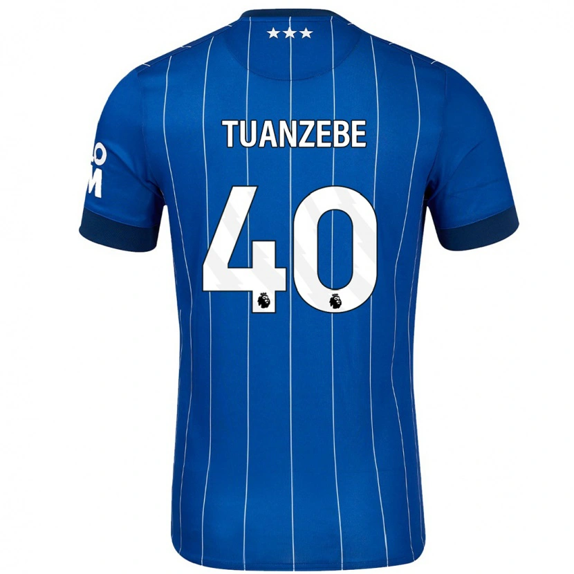 Danxen Hombre Camiseta Axel Tuanzebe #40 Azul Marino 1ª Equipación 2024/25 La Camisa México