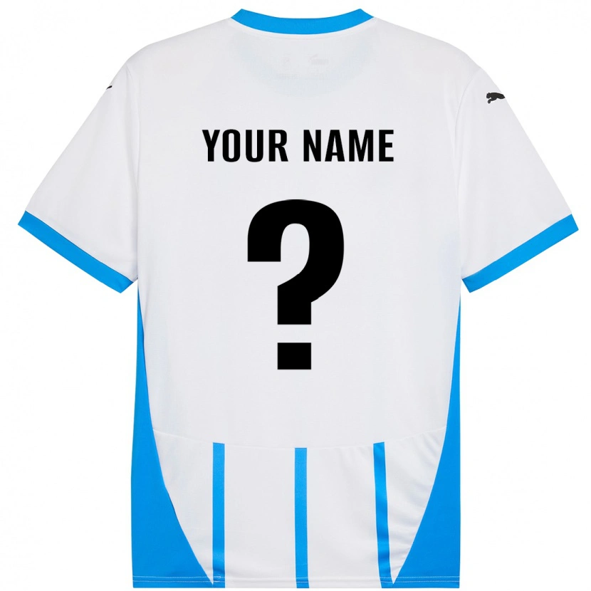 Danxen Hombre Camiseta Su Nombre #0 Blanco Azul 2ª Equipación 2024/25 La Camisa México