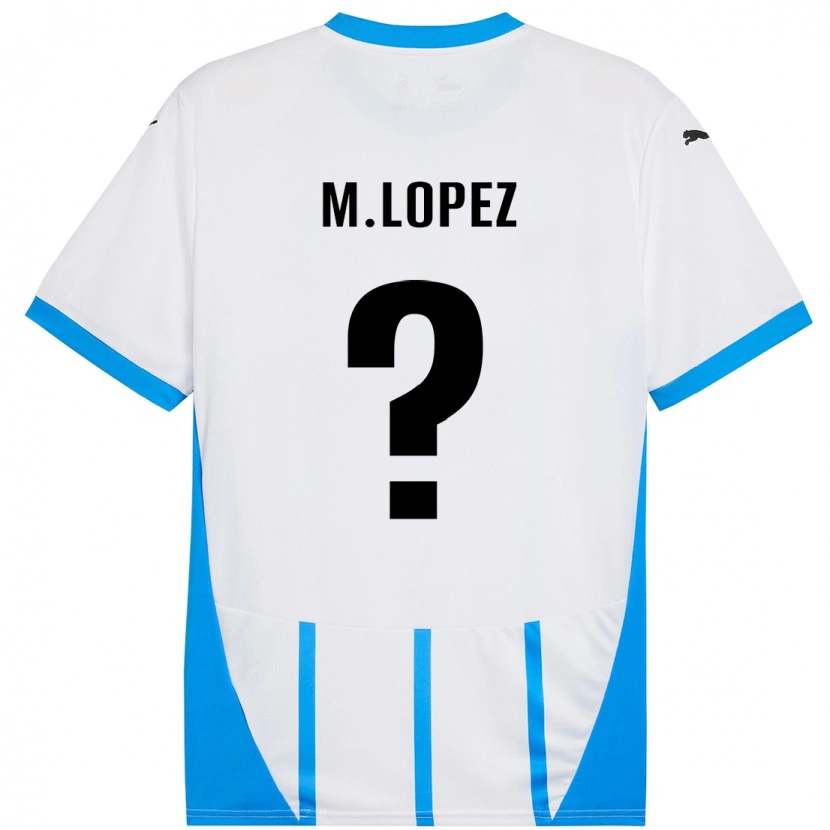 Danxen Hombre Camiseta Maxime López #0 Blanco Azul 2ª Equipación 2024/25 La Camisa México
