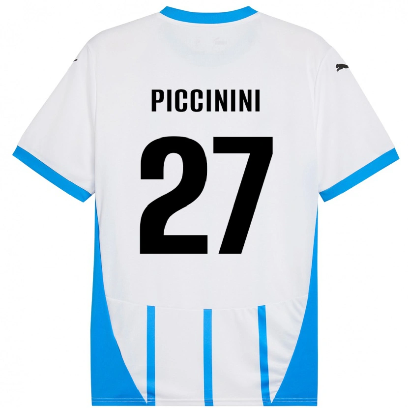 Danxen Hombre Camiseta Stefano Piccinini #27 Blanco Azul 2ª Equipación 2024/25 La Camisa México