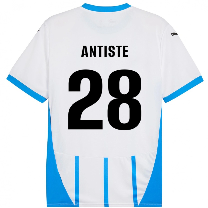 Danxen Hombre Camiseta Janis Antiste #28 Blanco Azul 2ª Equipación 2024/25 La Camisa México