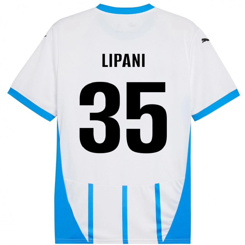 Danxen Hombre Camiseta Luca Lipani #35 Blanco Azul 2ª Equipación 2024/25 La Camisa México