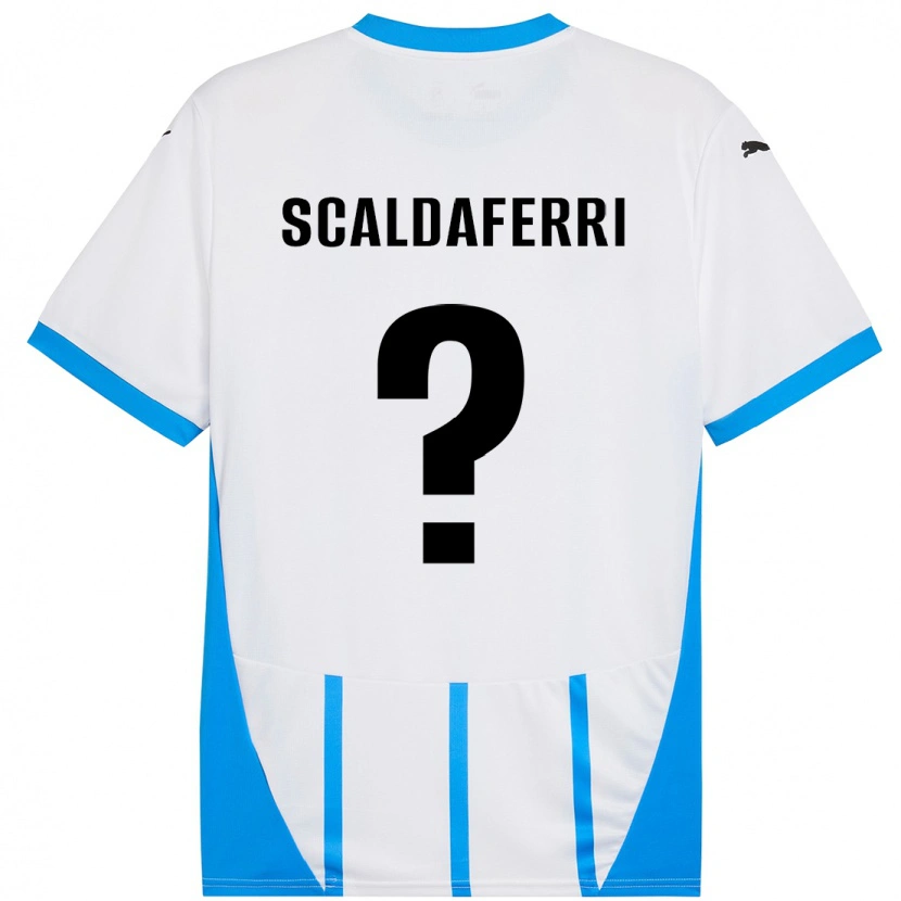 Danxen Hombre Camiseta Andrea Scaldaferri #0 Blanco Azul 2ª Equipación 2024/25 La Camisa México