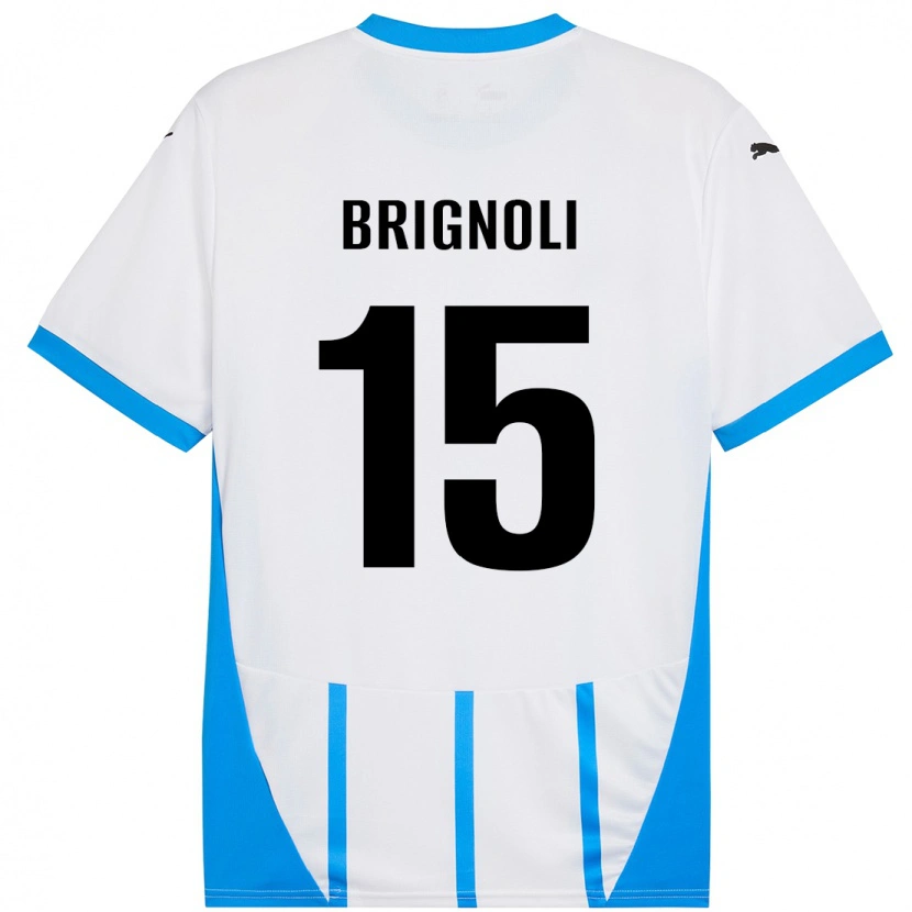 Danxen Hombre Camiseta Benedetta Brignoli #15 Blanco Azul 2ª Equipación 2024/25 La Camisa México